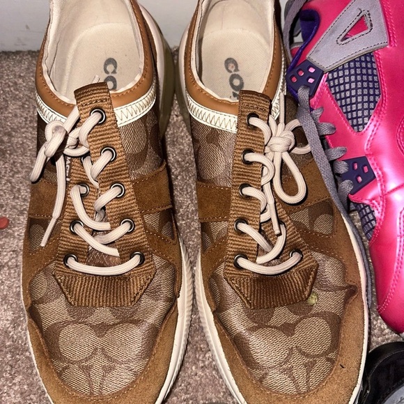 Coach Brown Monogram Sneakers - Picture 1 of 2